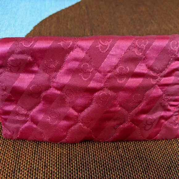 Vintage Oscar de la Renta Vintage Silk Clutch Mirrored Cosmetic Bag Organizer - Picture 4 of 5